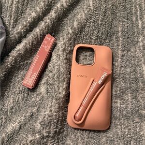 RHODE Peach Phone Case with Lip Balm